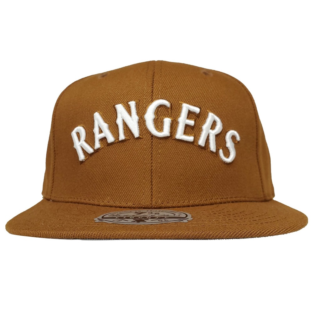 Texas Rangers Mitchell & Ness MLB Fitted 7 3/8 Liberty Fit Hat Cap Tan NWT